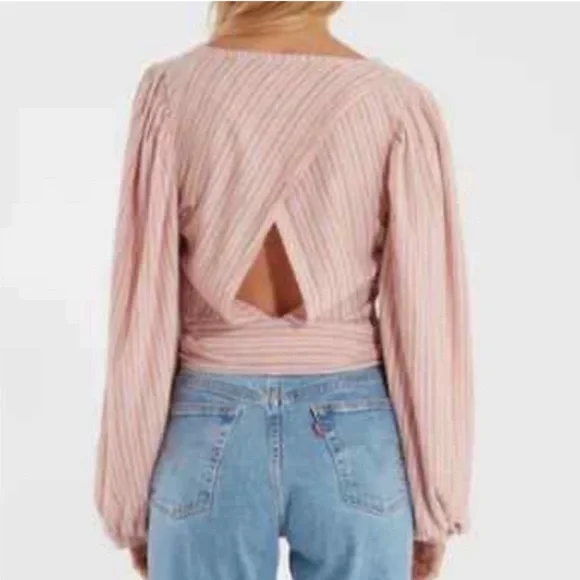 Free People Orchid Rain Back Wrap Top XS - Picture 2 of 7